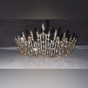 Gold Rhinestone Tiara